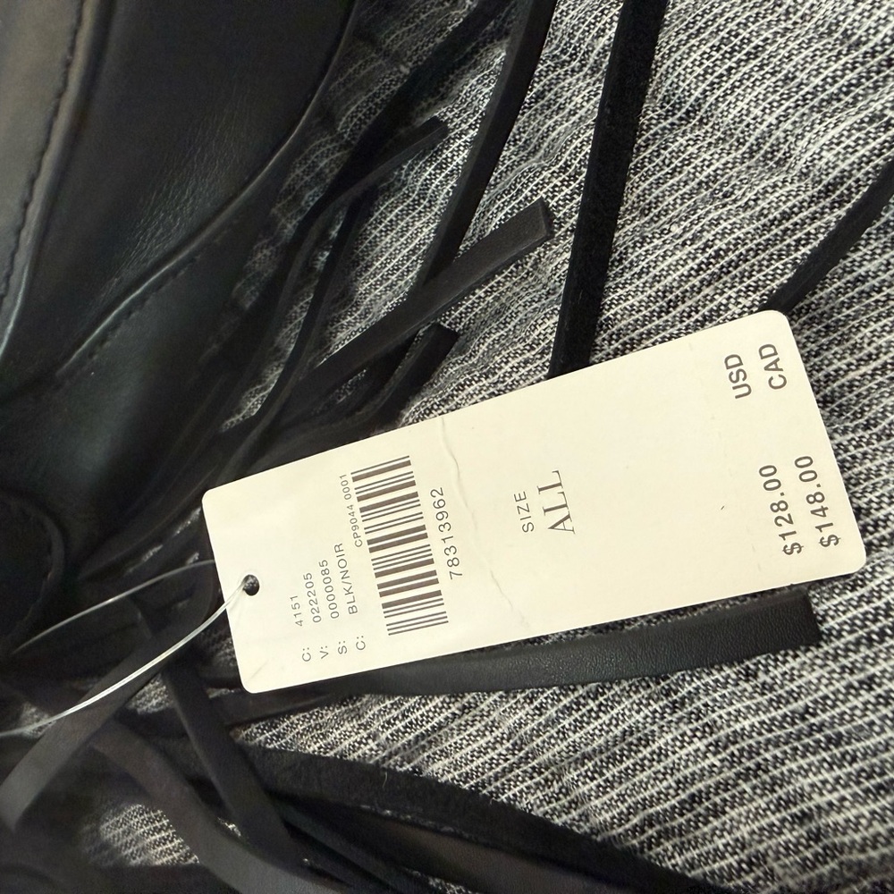 Anthropologie Black Fringe Shoulder Bag - Picture 3 of 5